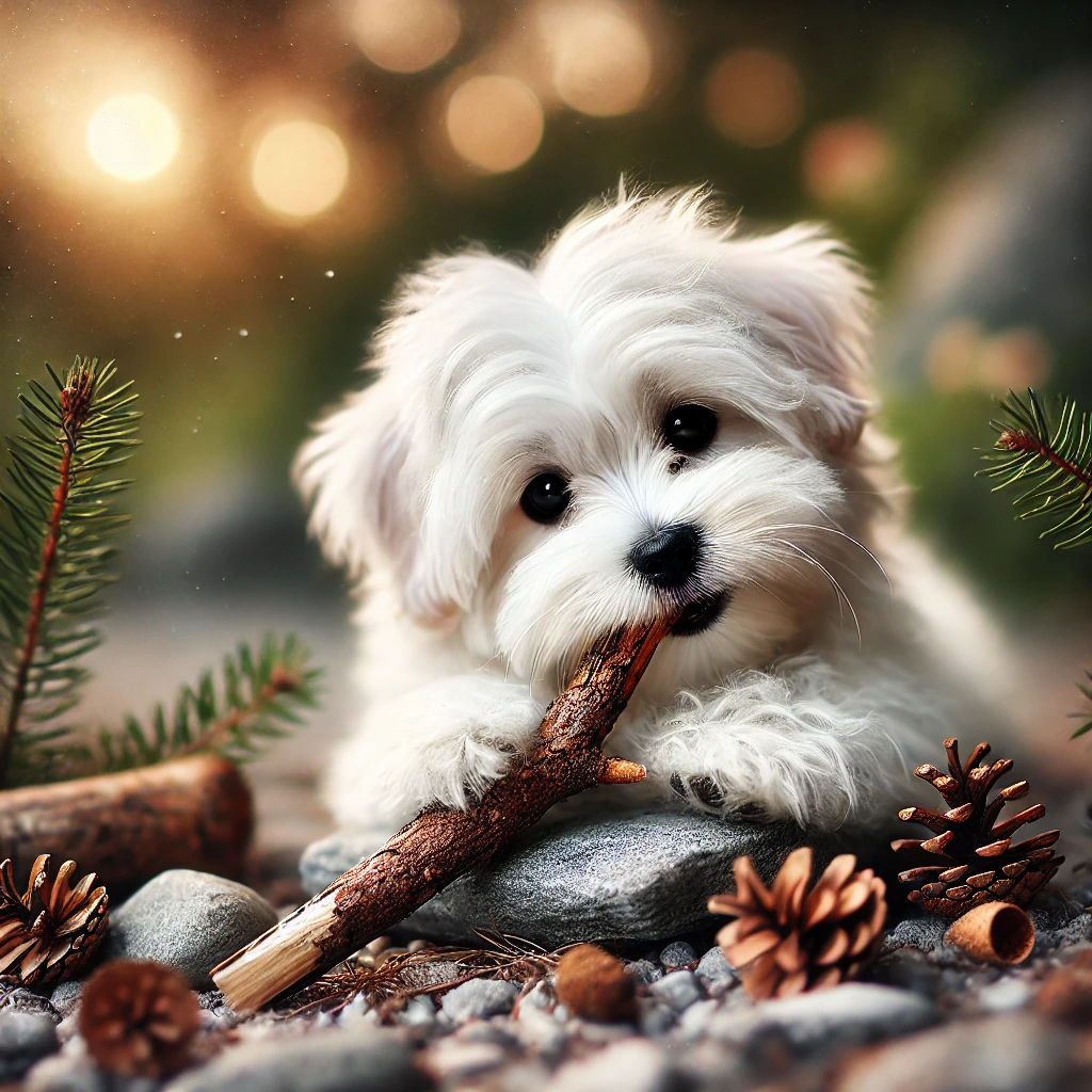 Playful Pup with a Stick