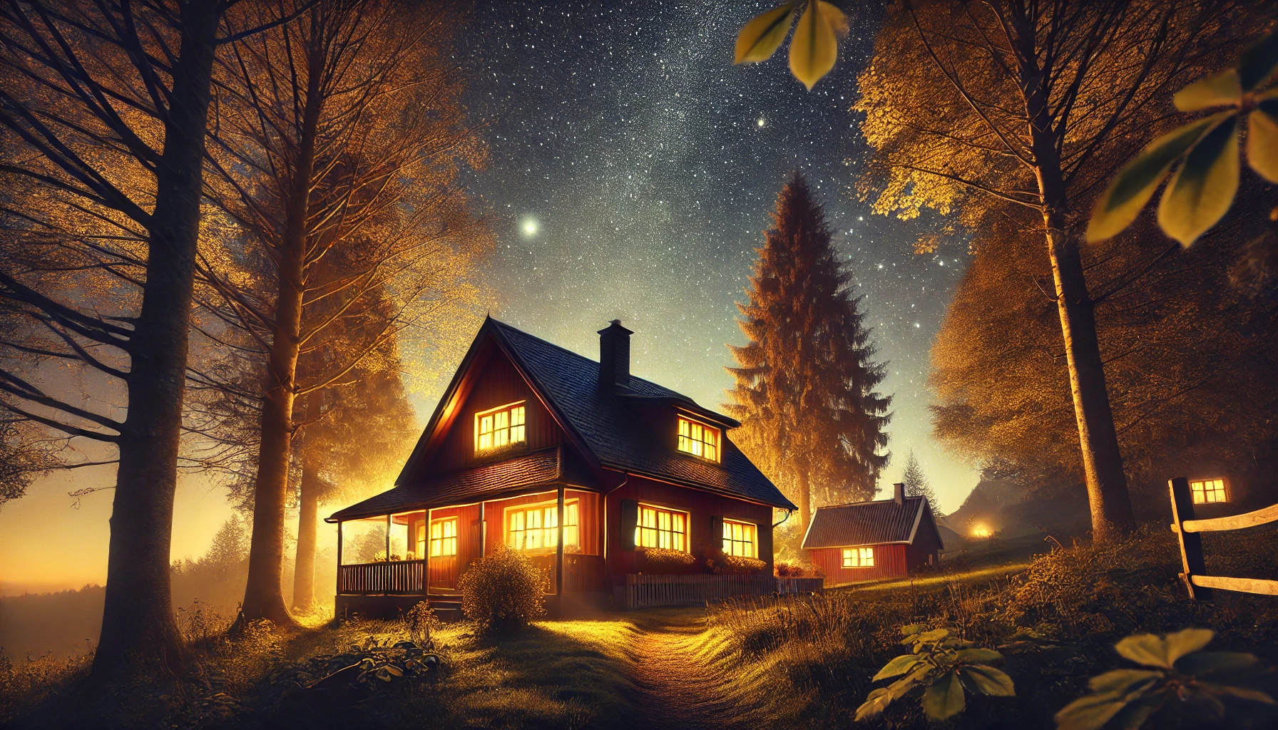 Starlit Serenity: A Cozy Night in the Countryside